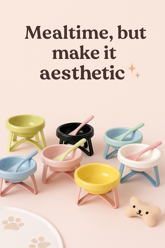 Chase A Tail Ceramic Pet Bowl & Stand β Where Form Meets Function for Your Furry Friend