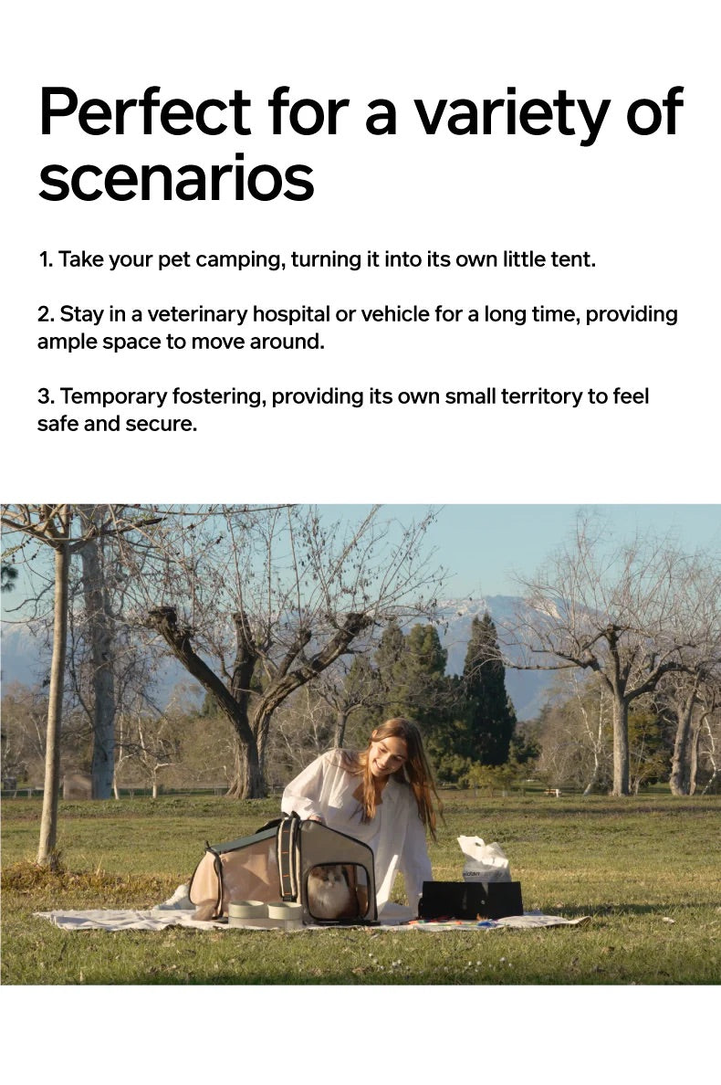 PIDAN Expandable Pet Travel Carrier - Portable Cat Litter Box