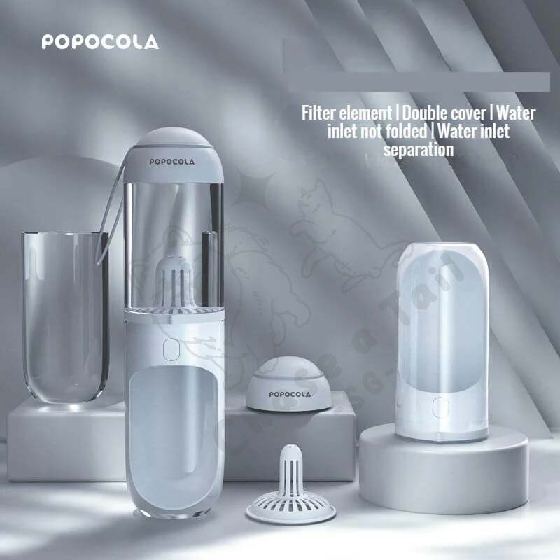 Popocola Portable Outdoor Pet Filter Water Bottle for Dogs & Cats