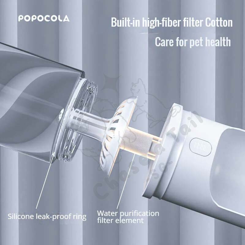 Popocola Portable Outdoor Pet Filter Water Bottle for Dogs & Cats