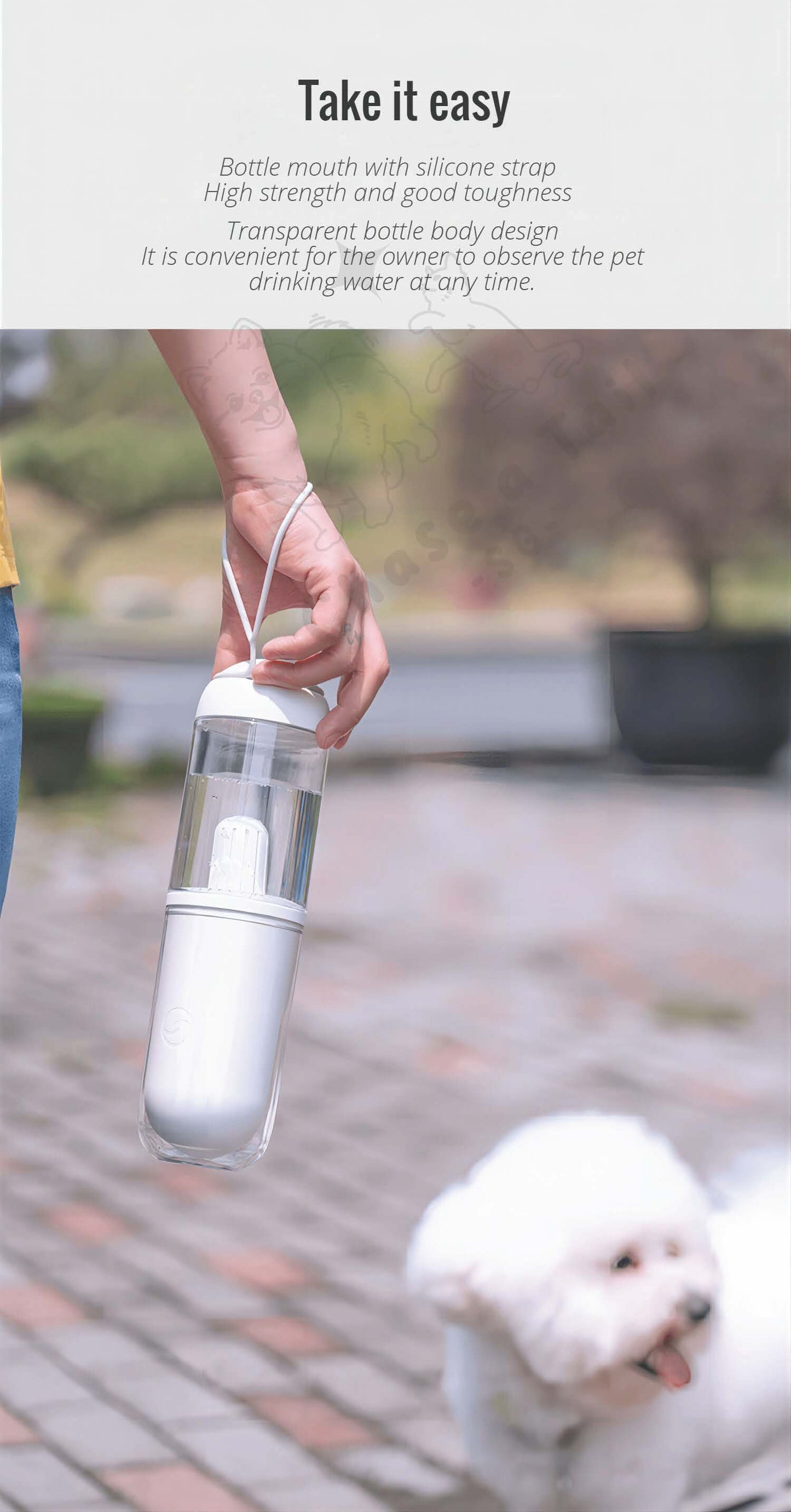 Popocola Portable Outdoor Pet Filter Water Bottle for Dogs & Cats