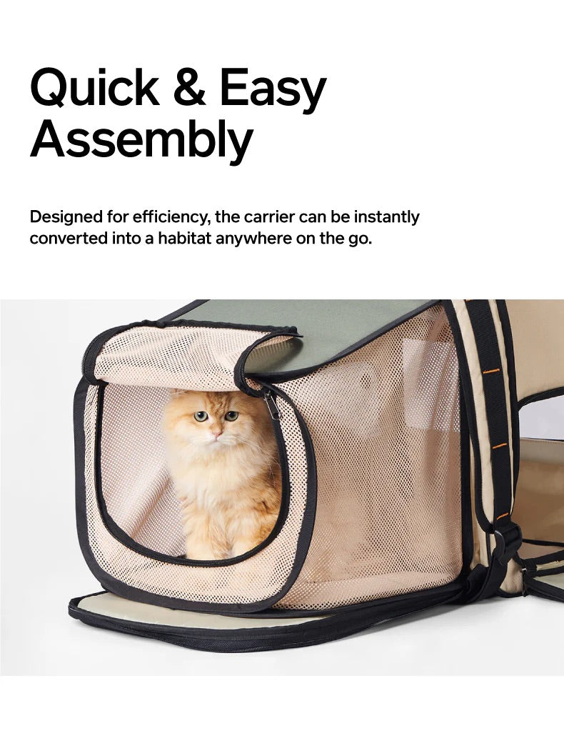 PIDAN Expandable Pet Travel Carrier - Portable Cat Litter Box