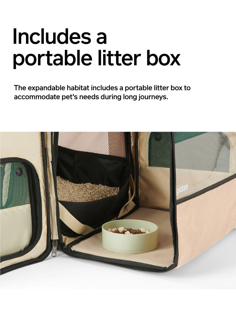 PIDAN Expandable Pet Travel Carrier - Portable Cat Litter Box