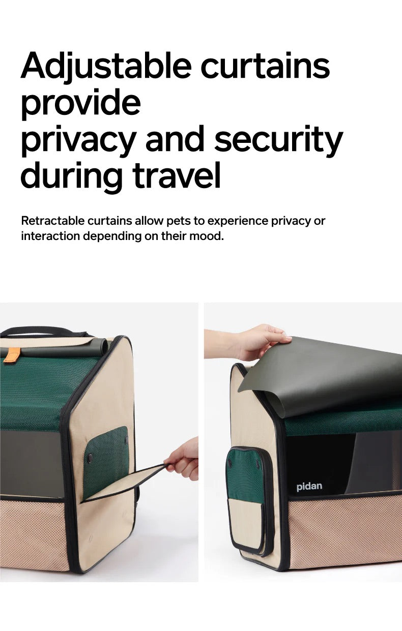 PIDAN Expandable Pet Travel Carrier - Portable Cat Litter Box