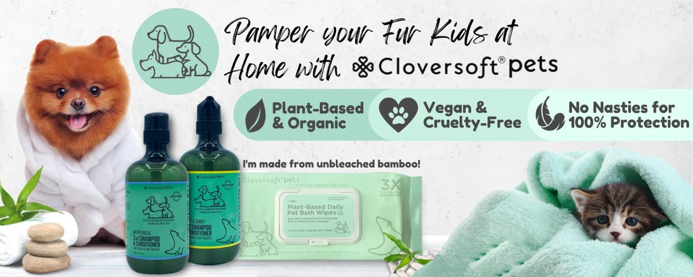 Cloversoft Pets Plant-Based Daily Pet Bath Wipes (70 Sheets)