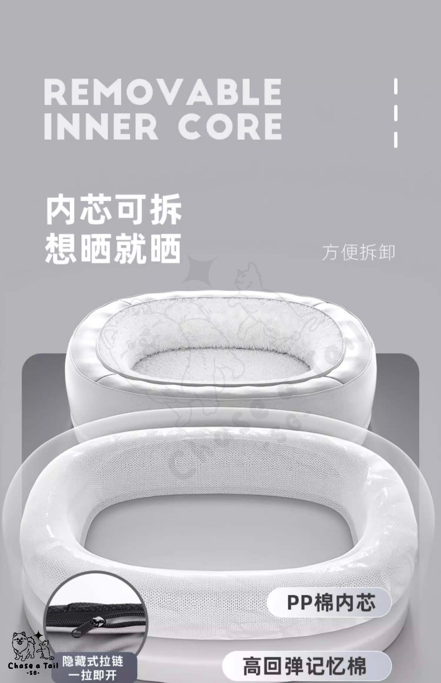 Popocola Memory Foam Pet Plush Bed