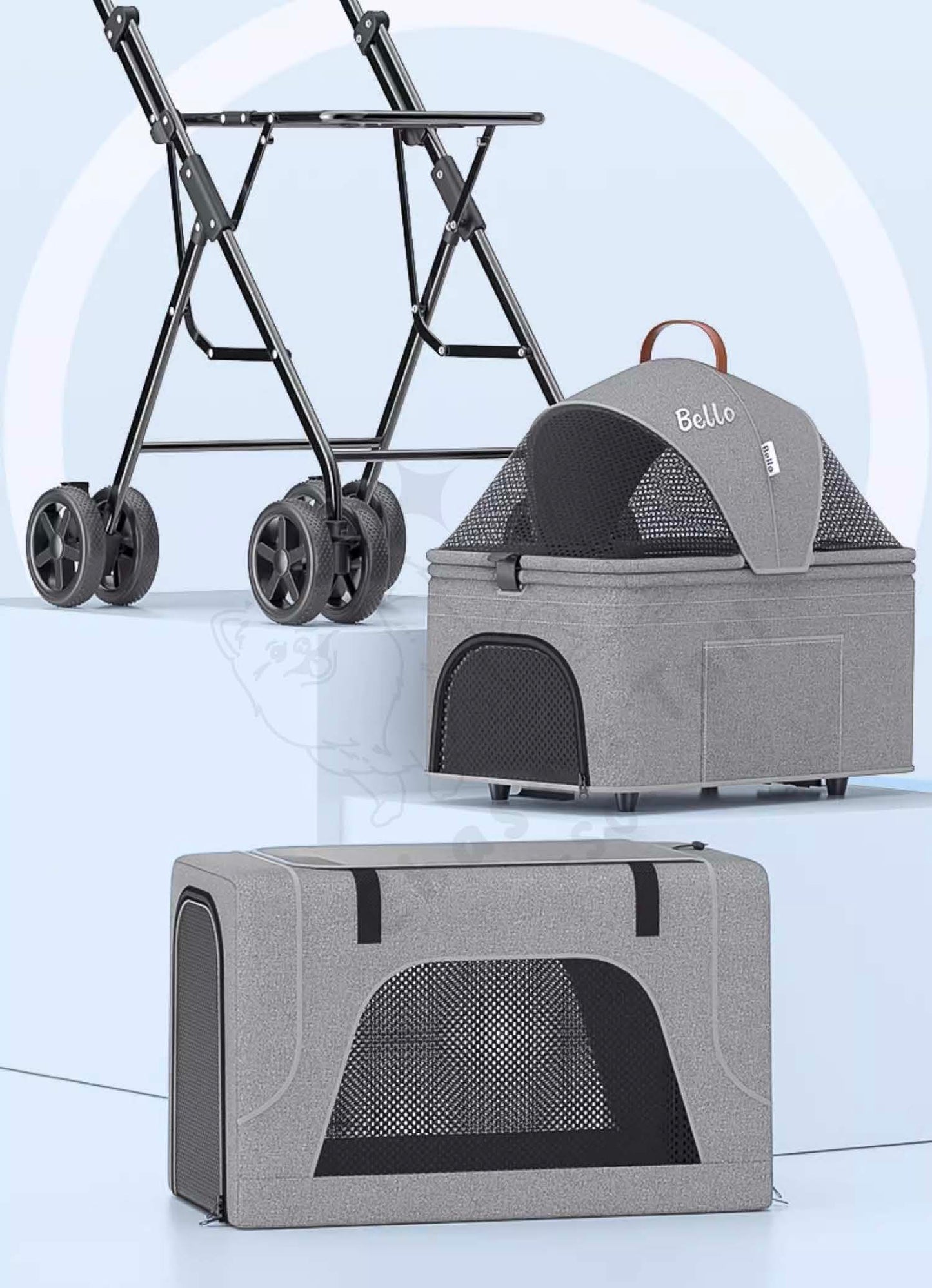 Bello Lightweight Foldable
Double-Layer Pet Stroller