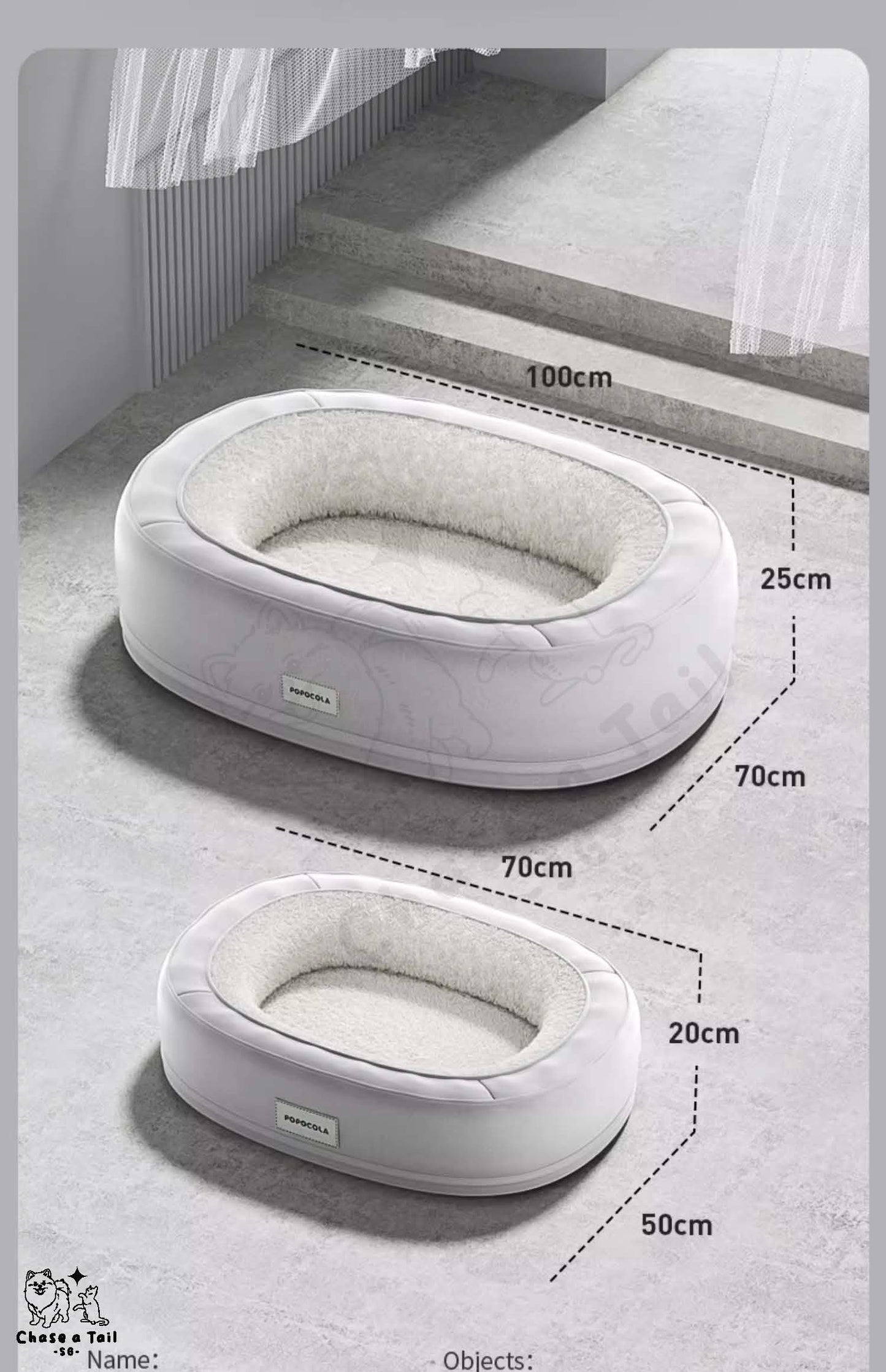 Popocola Memory Foam Pet Plush Bed