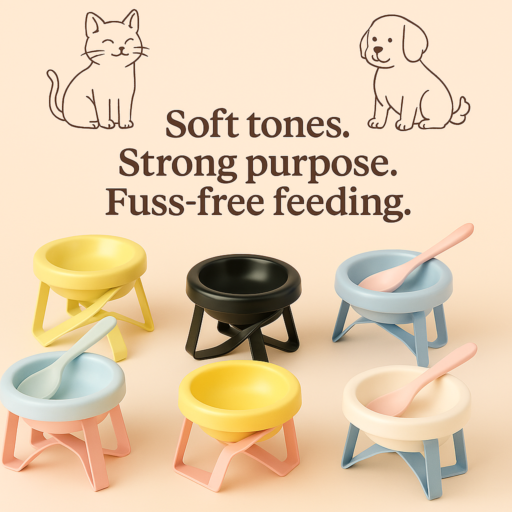 Chase A Tail Ceramic Pet Bowl & Stand — Where Form Meets Function for Your Furry Friend
