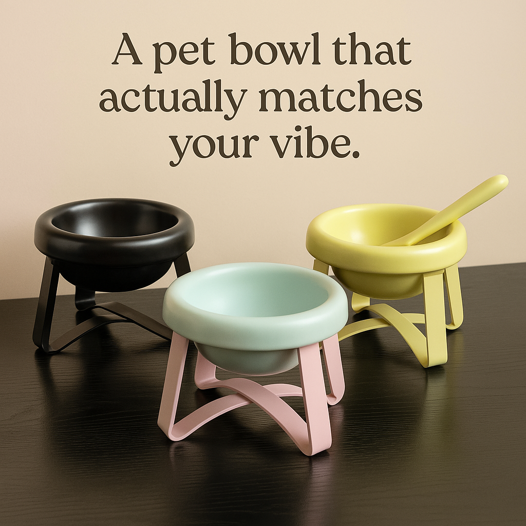 Chase A Tail Ceramic Pet Bowl & Stand — Where Form Meets Function for Your Furry Friend