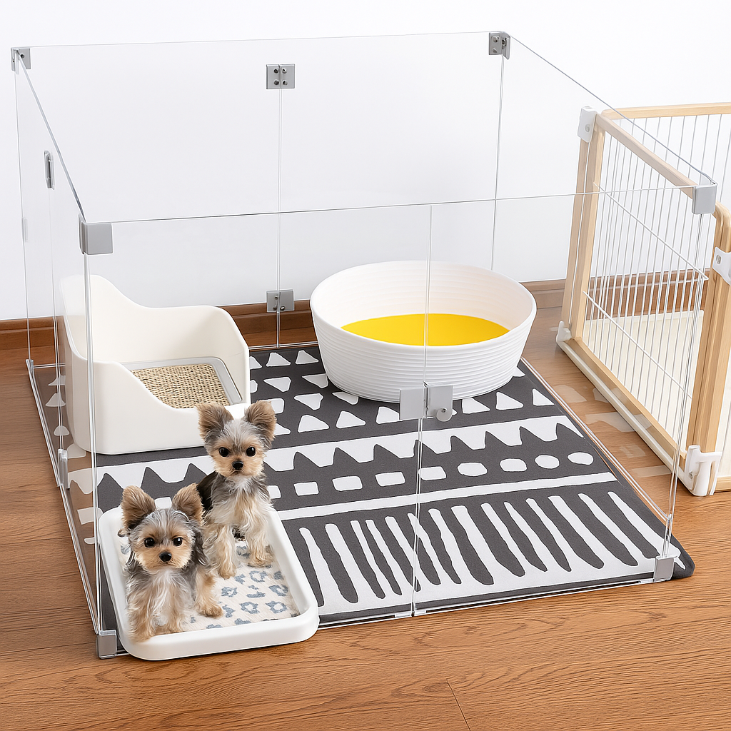 ClearGuard Acrylic Pet Playpen / Cage for Cats & Dogs