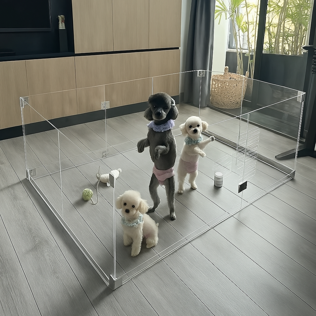 ClearGuard Acrylic Pet Playpen / Cage for Cats & Dogs