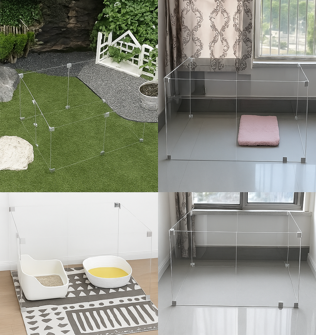 ClearGuard Acrylic Pet Playpen / Cage for Cats & Dogs