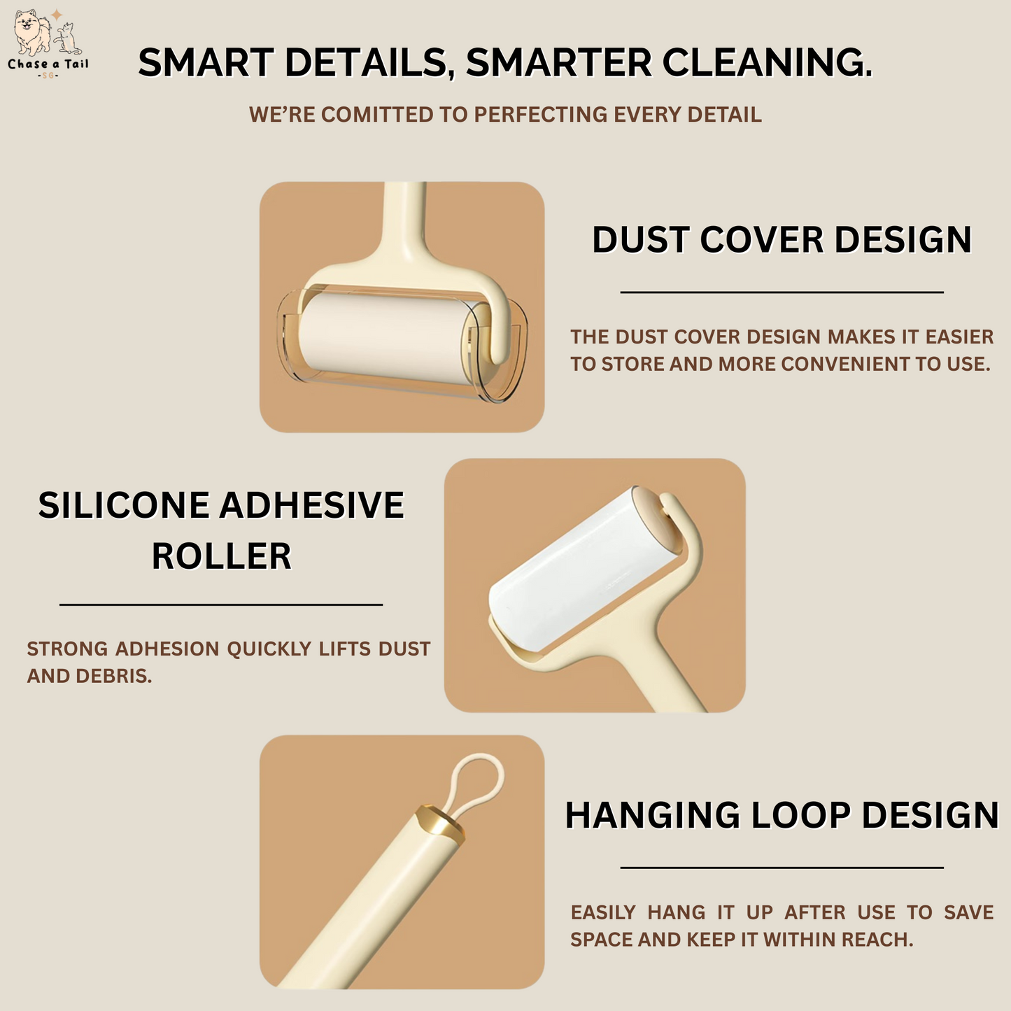 🐾 Reusable Pet Fur Lint Roller – Washable Pet Fur Remover