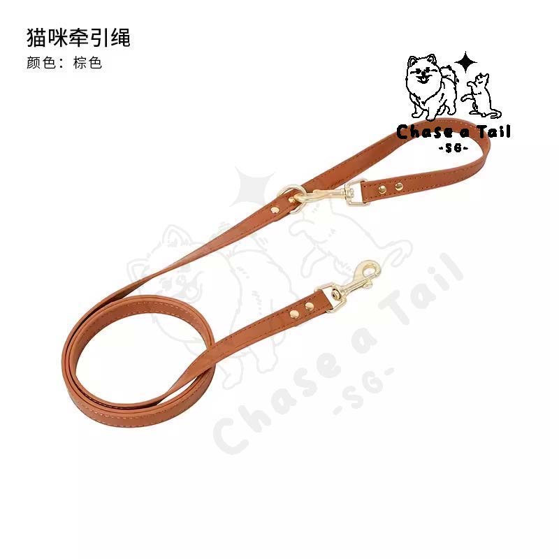 Leather Cat Harness With Leash